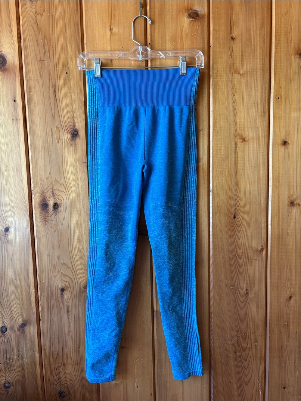 Fabletics Teal Ribbed High-Waist Leggings